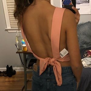open back tie crop